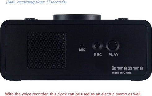 Battery Operated Only Cordless LED Electronic Alarm Clock with Clear Voice Recording Alarm,1.2 inch Red Numbers Display
