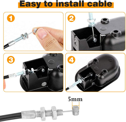Oflywe 2 Sets Recliner Handle Replacement Parts Universal Black Metal Pull Recliner Handle with Cable for Major Sofa Recliner Brands Couch Style Pull Chair Release Handle