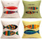 Sea Theme Fish Pillow Covers Nautical Throw Pillowcases Beach Cushion Covers 18 X 18 Inch,4 Pack(Sea-2)