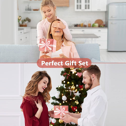 Gifts for Women Birthday Unique - Funny Insulated Wine Tumblers Rose Gold and Candles 2 Pack and Bath Loofah XL Bath Set - Unique Gifts for Women - Mom Sister Friends Female Grandma Birthday Gifts