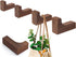 Eykao Wooden Wall Hooks, 5 Pack Black Walnut Wood Coat Hooks, Wall Mount Rustic Hat Rack for Hanging Scarves, Purses, Towel or Umbrellas (L Shape-Black Walunt)