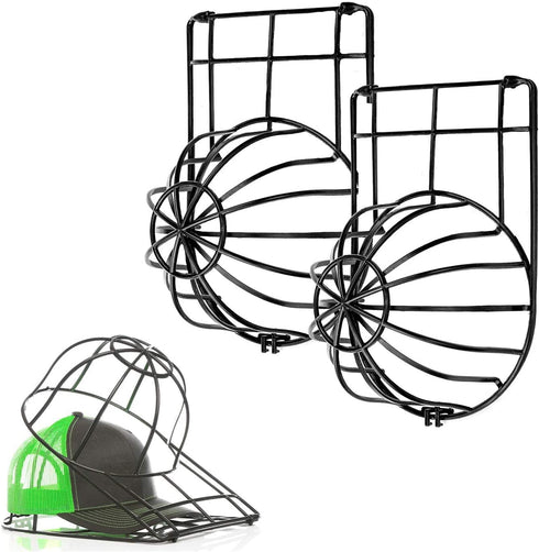 Made in USA- BallcapBuddy Cap Washer Hat Washer for Baseball Caps Original Design Patented Ball Cap Cleaner Frame/Cage/Rack 2-Pack BLACK