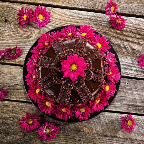 Pastry Tek 12 Inch x 1/2 Inch Thick Cake Drum, 1 Covered Edge Cake Board - Round, Grease Resistant, Black Cardboard Thick Cake Base, Durable, For Parties Or Catering - Restaurantware