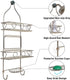 Upgraded! GeekDigg Bathroom Hanging Shower Head Caddy Organizer, Three Tier, Rust Proof Premium Hanger Design With Suction Cups, Hooks, Bath Room Caddies Hang on Showers Head, Shower Organizer, Silver