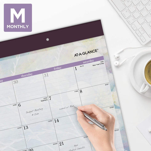 2022 Desk Calendar by AT-A-GLANCE, Monthly Desk Pad, 21-3/4" x 17", Standard, Dreams (SK83-704)