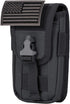 IronSeals Tactical Cell Phone Holster Pouch, Tactical Smartphone Pouches Cellphone Case Molle Gadget Bag Molle Attachment Belt Holder Waist Bag for 4.7"-6.7" with Armor Case on with US Flag Patch