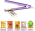 2 PACK Mini Bag Sealer Heat Seal, Handheld Food Sealer Bag Resealer for Food Storage, Portable Smart Heat Sealer Machine with 45€? Power Cable for Chip Bags, Plastic Bags, Snack Bags (green+purple)