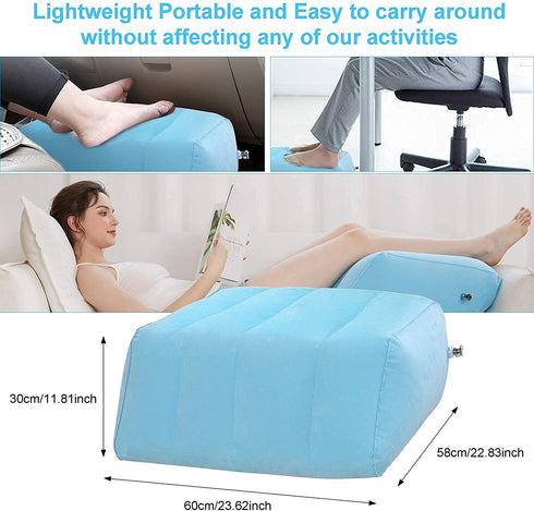 Antdvao Inflatable Leg Pillows, Comfort Leg Wedge Pillow for Raising Legs and Kneehelps Relieve Edema, Light and Portable, Wedge Pillow Leg Necessary for Travel