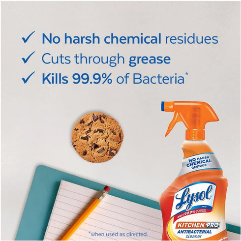 Lysol Kitchen Pro Antibacterial Cleaner Trigger, 22 Fl Oz (Pack of 2)