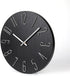 Wall Clock 12" Silent Non-Ticking Modern Style Wooden Wall Clocks Decorative for Office Home Bedroom School (Black)
