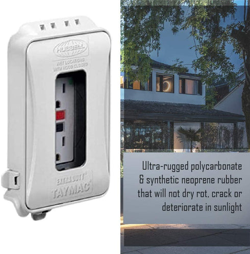 TAYMAC ML500W Single-Gang Mount 16-in-1 Flat Nonmetallic Weatherproof Vertical/Horizontal, 1-Pack, White