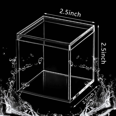 8 Pieces Clear Acrylic Plastic Square Cube Jewelry Box Mini Storage Box Mini Square Containers with Lids Storage Candy Box for Candy Pill and Tiny Jewelry (2.6 x 2.6 x 2.6Inch)