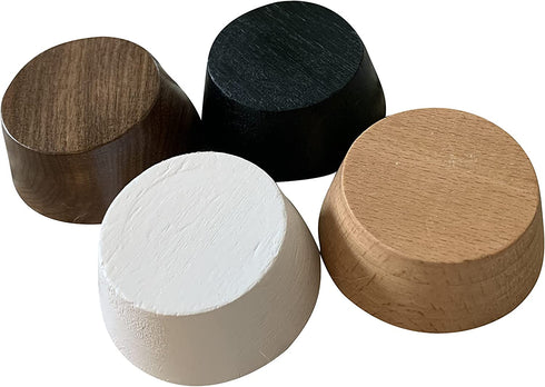 Prime Woodcraft Walnut Wood Furniture Risers (4 Pack) | Adds 1 Inch Extra Height for Cleaning & Convenience | Bed Risers, Desk Riser, Table Risers, Furniture Legs, Sofa Risers |Heavy Duty (Black)