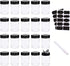 Abgream Plastic Spice Jars - 20 Pack Clear Containers Condiment Pots BPA free with Black Caps, Chalkboard labels, Chalk Marker for Storing Spice, Herbs, Salt, Pepper (5 oz)