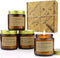 YFYTRE 4 Pack Scented Candle Set Soy Wax Candles, Aromatherapy Candles for Home Decoration, Jar Candles Gift for Women with Amber Glass Jars and Kraft Wrapping
