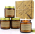 YFYTRE 4 Pack Scented Candle Set Soy Wax Candles, Aromatherapy Candles for Home Decoration, Jar Candles Gift for Women with Amber Glass Jars and Kraft Wrapping