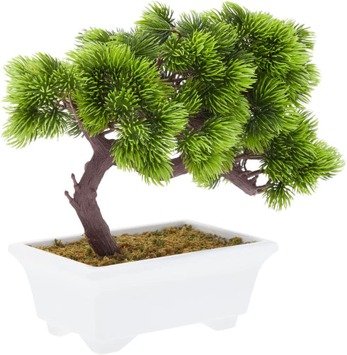 Artificial Bonsai Tree , Fake Plant Decoration, Potted Artificial House Plants, Japanese Pine for Desktop, Zen Garden, Home Decor (10 x 9.4 in)