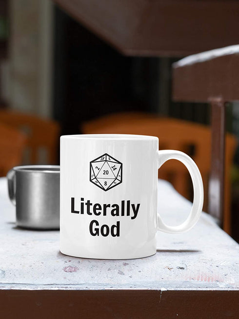 Game Master Mug Literally God D20 Coffee Cup 11oz 15oz Dungeon Master Pathfinder D&D Dungeons and Dragons Novelty