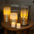 Furora LIGHTING LED Flameless Candles with Remote Control, Set of 8, Real Wax Battery Operated Pillars and Votives LED Candles with Flickering Flame and Timer Featured - Gold Trim