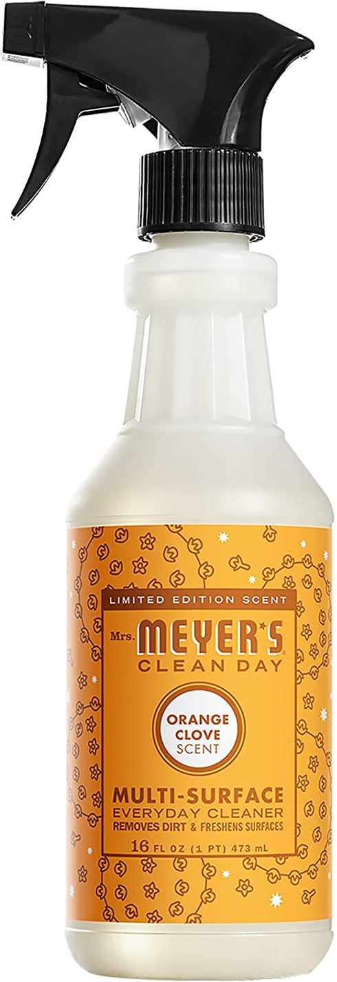 Mrs. Meyers Clean Day Limited Edition Scent Multi Surface Cleaner Bundle, 1 Iowa Pine Scent, 1 Peppermint Scent, 1 Orange Clove Scent, 16 FL OZ Bottles (3 CT)