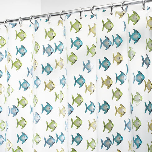 iDesign Fishy Shower Curtain, 72 x 7 2, Blue/Green