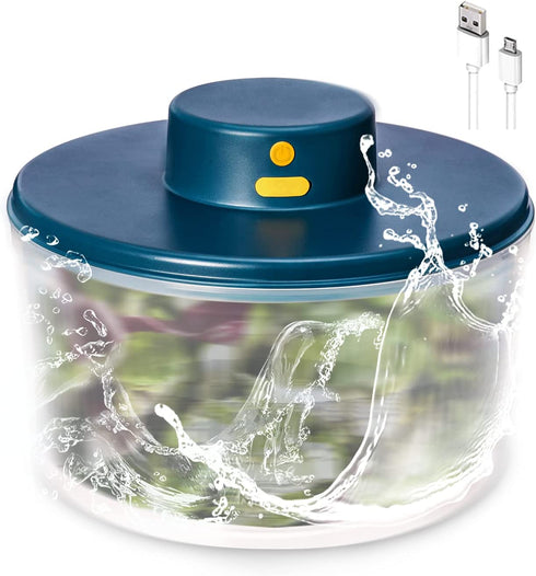 BORNKU Electric Salad Spinner 3L - USB Chargeble,Vegetable Washer with Bowl, Lettuce Cleaner and Dryer - Easy Water Drain System and Compact Storage,BPA Free and Easy to Use