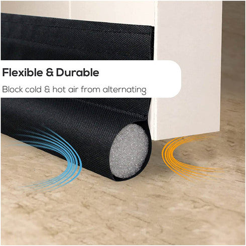 Lazy Monk Foam Door Draft Stopper 32 - 36 Inch Bottom Gap Filler One Sided, Under Door Breeze Blocker Weather Strip Cold Warm Air Wind Insulator Seal, Sliding Door Noise Reduction Sound Proof Cover