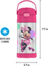 THERMOS FUNTAINER 12 Ounce Stainless Steel Vacuum Insulated Kids Straw Bottle, Minnie Mouse