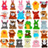 30 Pack Mini Plush Animals Toys Set, Aitbay Cute Small Stuffed Animal Keychain Set for Party Favors, Goodie Bag Fillers, Carnival Prizes for Kids, Prize Box Toy Assortment for Classroom Rewards