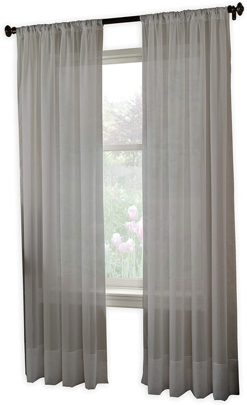 Curtainworks Soho Voile Curtain Panel, 144", Silver,1Q804004SV