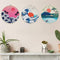 3 Pcs Japanese Wall Art Great Wave Sunset Canvas Art Prints with Frame, Sunrise Lake Landscape Nature Wall Art Painting with Hanging Roping and Nails Wall Hanging for Room(10.8x10.8 inches)