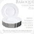 WEDDING DESSERT PLATES DISPOSABLE | Baroque Collection White | 10 PC - 6.5?