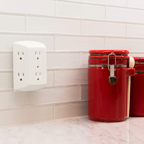 GE 6-Outlet Extender, 2 Pack, Grounded Wall Tap, Adapter Spaced Outlets, 3-Prong, Quick and Easy Install, UL Listed, White, 40222