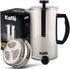 Kaffe French Press Coffee Maker. Food-Grade Double-Wall Stainless Steel (6 Cups 0.8L). Extra Filter Included!