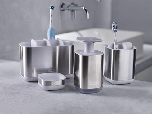 Joseph Joseph Slim Stainless-Steel Compact Soap Dish with Drain, One-Size, Stainless Steel