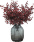 JAKY-Global Babys Breath Fabric Cloth Artificial Flowers 6 Bundle European Fake Silk Plants Decor Wedding Party Decoration Bouquets Real Touch DIY Home Garden (Autumn Red-6pcs)