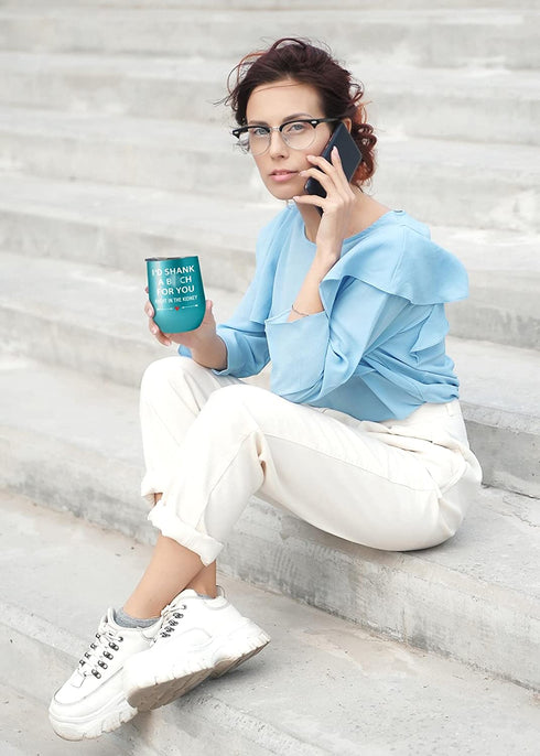 Friendship Gifts for Women, Best Friend, Sister Gifts from Sister, Best Friend Birthday Gifts for Women, Friends Female - Funny Christmas Gifts for Women - Fancyfams Wine Tumbler (Shank a B-Turquoise)