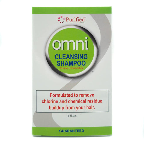 Omni Detoxifying Hair Cleansing Shampoo - 1 Ounce - Fast Acting Anti Residue Shampoo to Remove Toxins, Build Up & Chemicals - Scalp Clarifying Formula for Dry Hair - Anti Chlorine Post Swim Shampoo