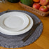Smaafit Round Braided Placemats Set of 6 for Dining Tables 15 Inch Non-Slip Kitchen Table Mats (Grey B)