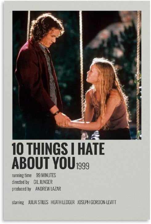 YTSLJ 90 S Aesthetic for Room Poster 10 Things I Hate About You Canvas Art Poster and Wall Art Picture Print Modern Family Bedroom Decor Posters 16x24inch(40x60cm)