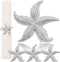 Starfish Napkin Rings Set of 8 Silver Ocean Coastal Nautical Holiday Wedding Party Beach Table Decor
