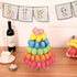 Round Macaron Tower Stand, 6 Tiers Cupcake Holder Stand Cake Display Rack Adjustable Tiers for Wedding Birthday Party Decor