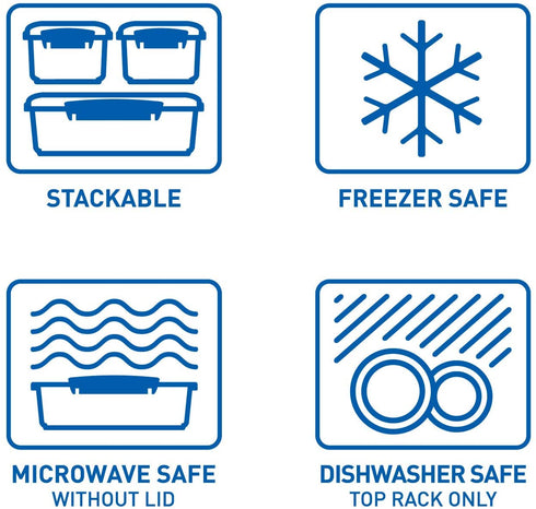 Sistema To Go Collection Salad Compact Food Storage Container, 4.6 Cup, |Great for Meal Prep | BPA Free, Reusable - Medium Blue (37.1 Oz)