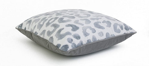 Thro by Marlo Lorenz 20x20 Miron Cheetah Velvet Throw Pillow, 1 Count (Pack of 1), Gray