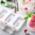 Generic AstraPop Non-Toxic Kids Popsicle Molds Ice Pop Molds Silicone 4 Cavities Ice Cream Juice Smoothie Mold Diamond Gem Shape Homemade Cake Pop Mold with 20 Wooden Sticks and Cleaning Bristles