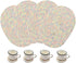 Oval Woven Placemats Set of 4, Cotton Rope Weave Placemats with 4 Pack Round Fabric Coasters Heat-Resistant Non Slip Plait Table Mats Rustic Placemats for Kitchen Table (Rainbow)
