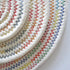 Oval Woven Placemats Set of 4, Cotton Rope Weave Placemats with 4 Pack Round Fabric Coasters Heat-Resistant Non Slip Plait Table Mats Rustic Placemats for Kitchen Table (Rainbow)