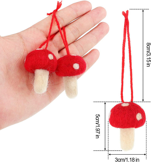 Felt Mushroom Christmas Mushroom Decorations Xmas Hanging Ornament Christmas Tree Ornament Decorations for Christmas Wedding Holiday Daily Life (24 Pieces)
