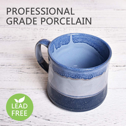 Bosmarlin Large Ceramic Coffee Mug, Big Tea Cup for Office and Home, 21 Oz, Dishwasher and Microwave Safe, 1 PCS¦ (Blue)