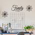 3 Pieces Family Metal Wall Sign Black Metal Family Word Wall Art Metal Family Wall Hanging Sign, 2 Pieces Black Metal Flower Wall Sculpture for Home Dining Room Kitchen Door Decorations Wall Decor